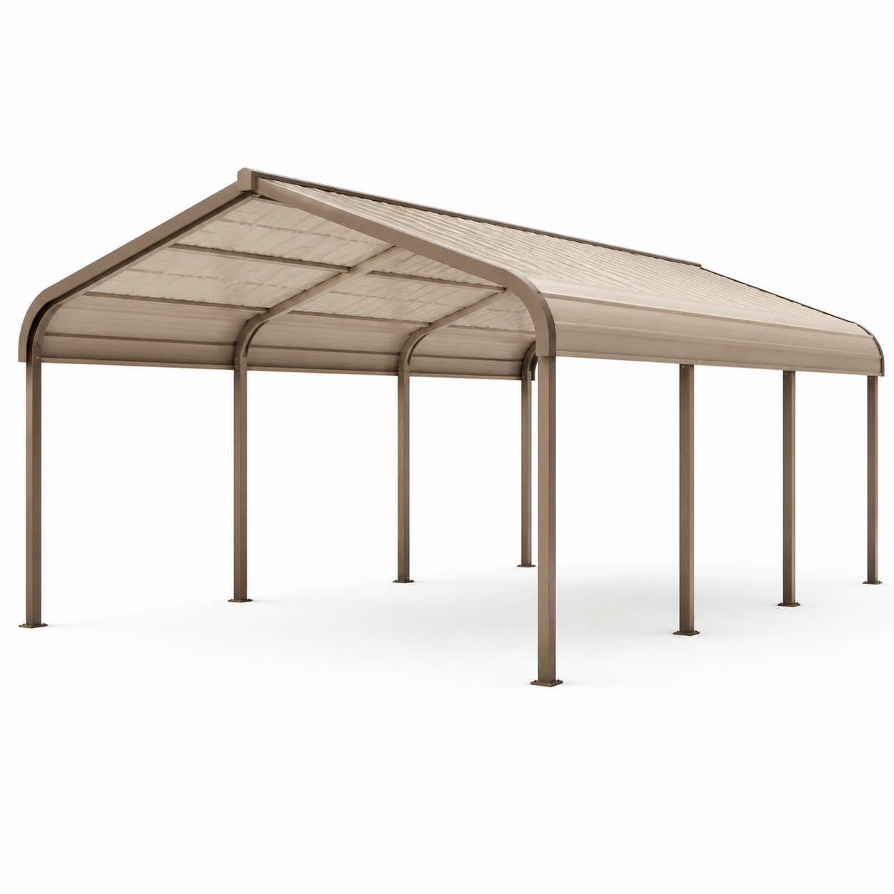Abri voiture double en aluminium avec toit en polycarbonate 6 mm