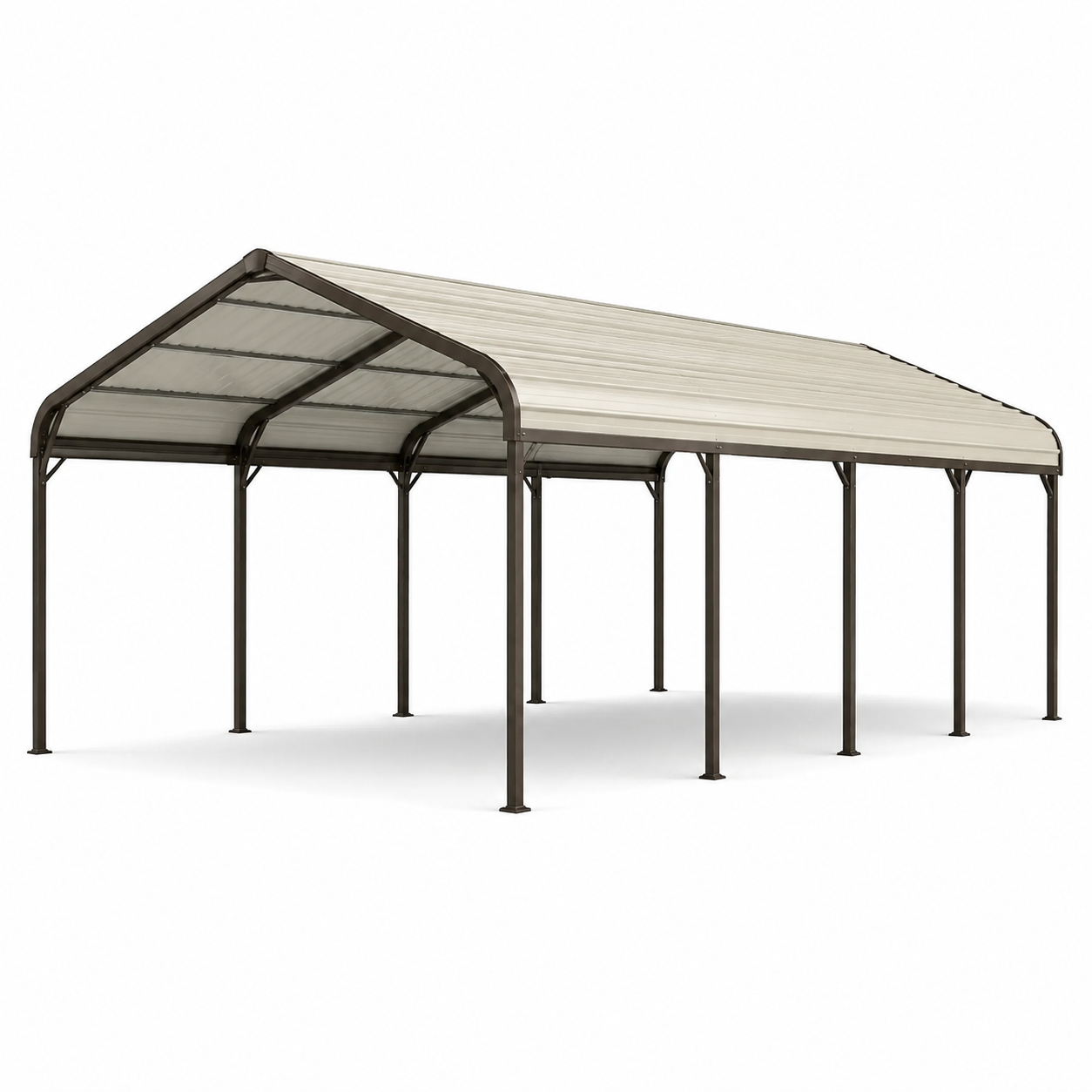 Abri en métal avec toit en polycarbonate 6x3 m