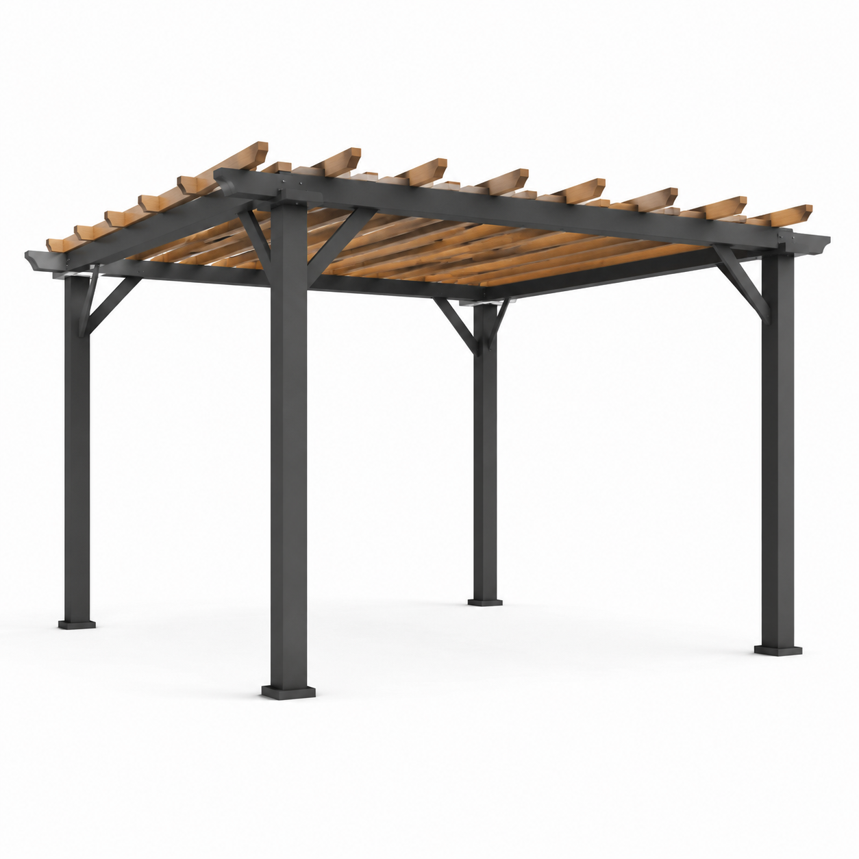 Pergola en aluminium et bois de pin 300x300x250 cm