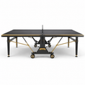 Table de Ping-Pong en Métal Noir et Doré avec Surface en Bois