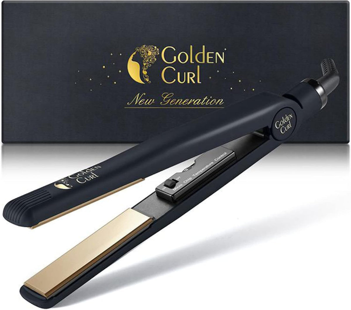 Fer à lisser, 1 pouce, réglable, Fer Lisseur Cheveux Professionnel pour Lissage Facile et Rapide, Golden Curl, portable