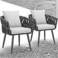 Chaise de jardin tectake 5x65 5x75, 62.5 × 65.5 × 75 cm, réglable, Chaises de Jardin, 10 cm, 15 cm, Lot de 2, Tressage en Corde