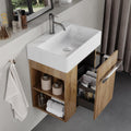 Meuble-lavabos BRIDGE BENO, Meuble De Salle De Bain De 50 cm avec Lavabo en Céramique, acier inoxydable, 51, 5 × 35, 5 × 62, 5 cm, 35, 5 cm