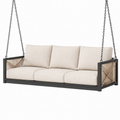 Balancelle extérieure en métal et tissu beige 200cm