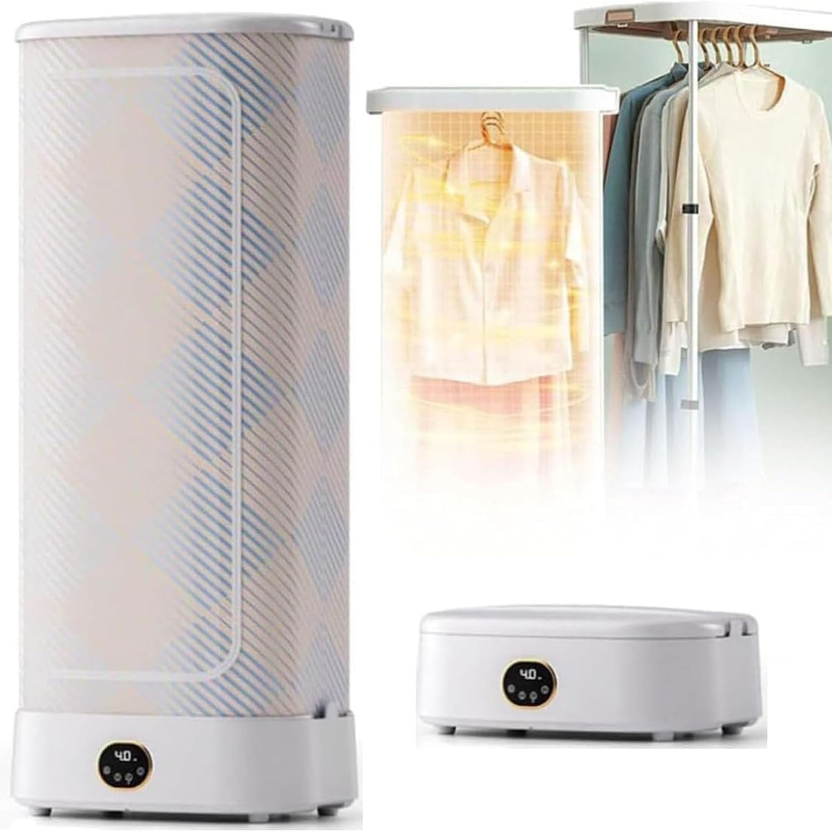 NzEupno Sèche-linge, pliable, 53 × 36 × 15 cm, IdéAl Pour Les Voyages, 1000 W, 10 v, L'Appartement, 68 °C, éclairage LED, portable, La Maison