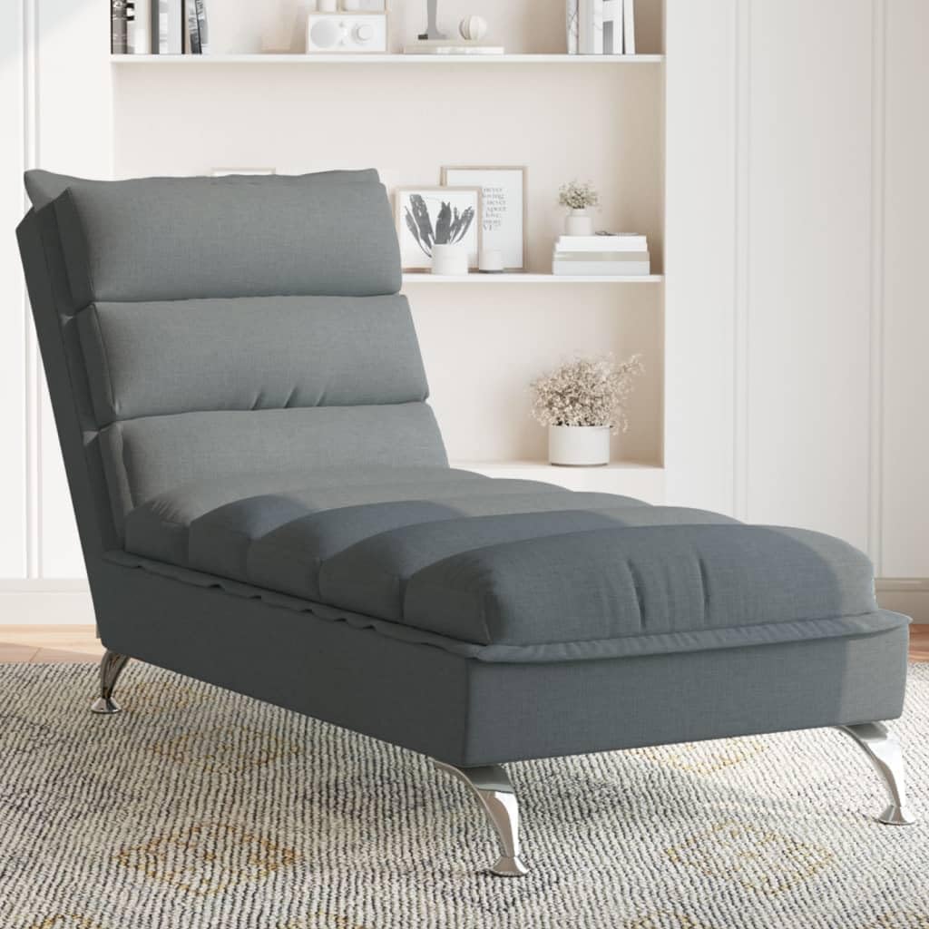 Fauteuil, 110 kg, Générique Chaise Longue avec Coussins Gris foncé Tissu pour Salon, réglable, 133, 5 × 56 × 74 cm, 97, 5 × 56 cm