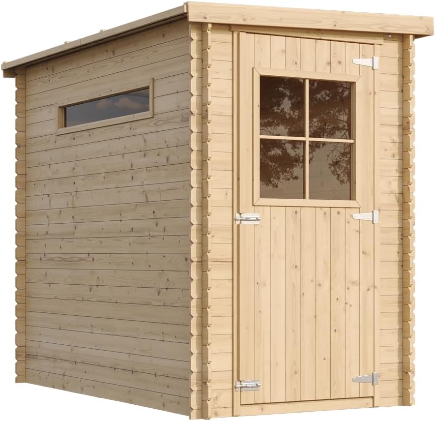 Abri de jardin, Cabane de Jardin Exterieur 19 mm épaisseur de Paroi, Cabanon Jardin Exterieur à Outils et Velo avec Fenêtres, TIMBELA, 2 mm, M306