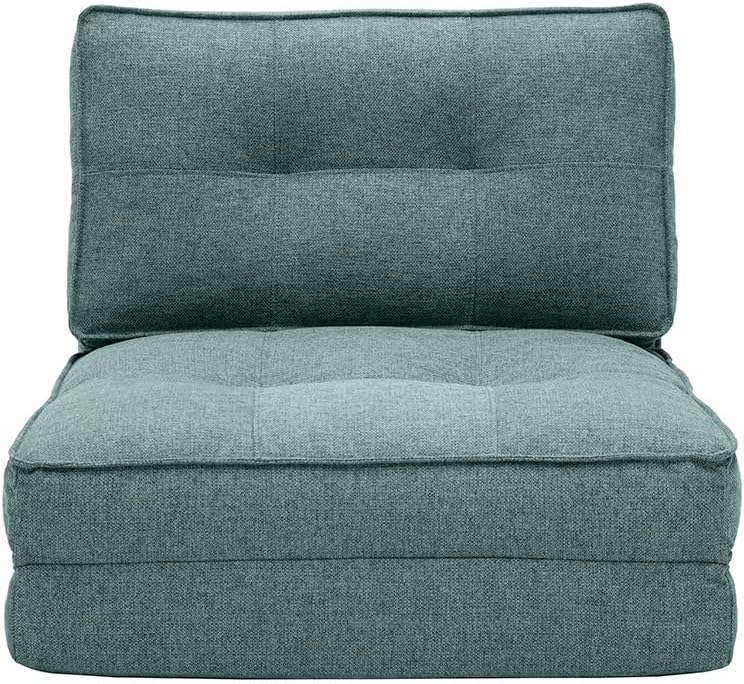 Canapé, pliable, Chauffeuse 1 Place Convertible en Tissu Vert de Gris Sally, Miliboo, 5 cm
