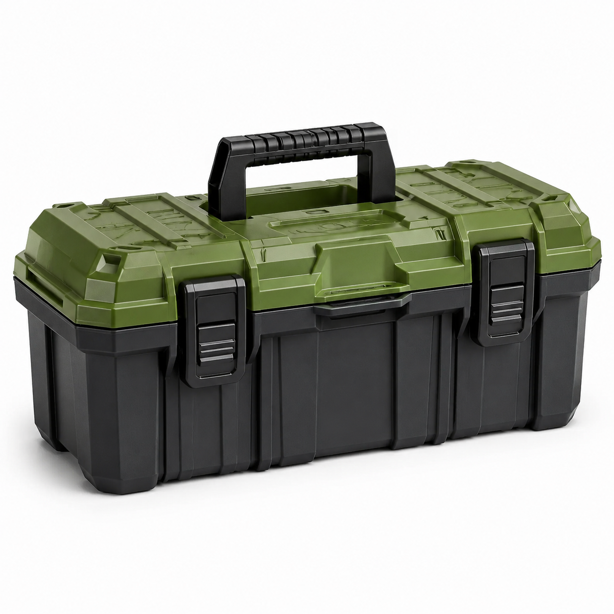 Boîte à outils en plastique vert/noir 50x25x25 cm