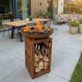 Foyer et braséros, 3 mm, BBQ Extérieur, Plancha Acier Corten, PakketPanda, Rangement du Bois, Cheminée de Jardin, Aspect Luxueux