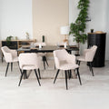Ensemble pour salle à manger, 160 × 80 × 75 cm, Cadre en Acier, Meubles Cosy, 120 × 80 × 75cm, Noir + Beige