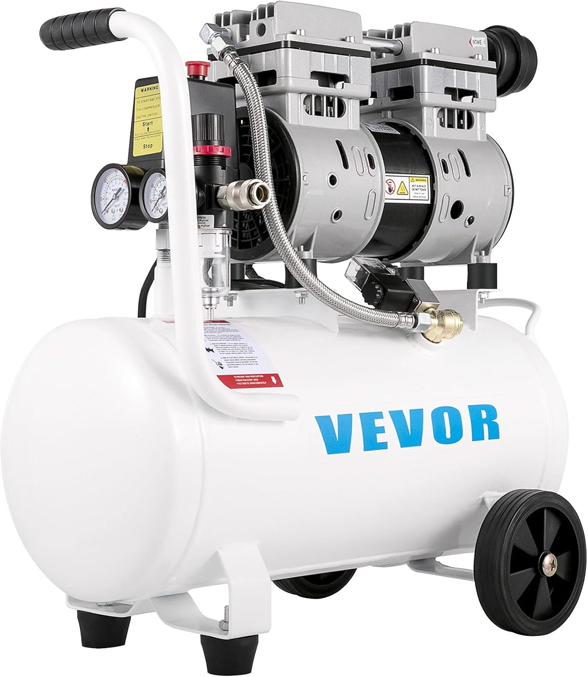 Compresseur d'air, 25 L, VEVOR, 750 W, 1760 tr/min, Moteur en cuivre