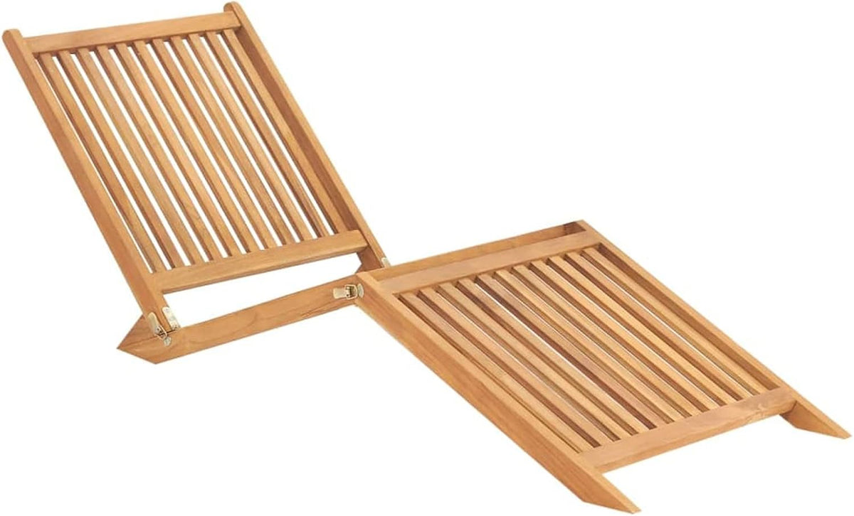 Bain de soleil, Chaise Longue Bois de Teck Solide, Lit de Jardin Transat de Plage Relax pour Camping, Tidyard, Balcon, Terrasse