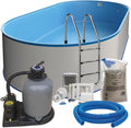 POWERHAUS24 Piscine hors sol, avec conducteur en acier inoxydable pour profondes, 0, 6 mm, 5, 25 × 3, 20 × 1, 20 m, fabriqué en Europe