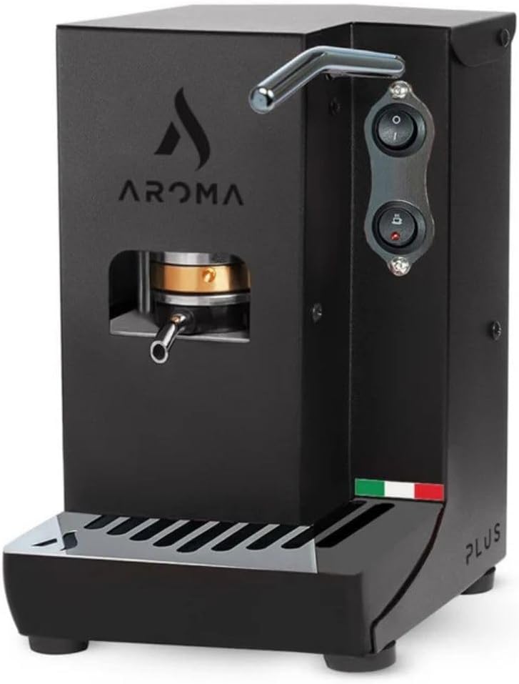 Cafetière à dosettes, 400 W, réglable, verre, Aroma, 800 W, 700 ml, 26 cm, Plus ESE 44 Machine à expresso à dosettes Noir, réservoir d'eau