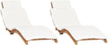 Bain de soleil, 175 × 50 × 55 cm, Lot de 2 Chaises Longues avec Coussins, Transat de Terrasse, Bois Massif de Teck, vidaXL, pliable
