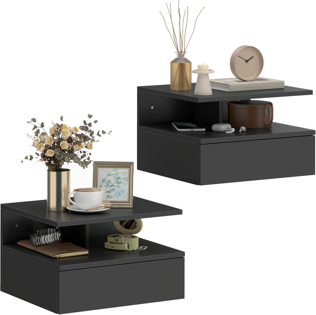 Table de chevet, 35 × 32 × 22, 5 cm, HOMCOM, 35l