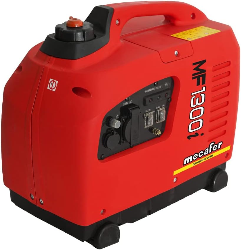 Mecafer Groupe éléctrogènes, moteur Inverter, mf1300i, 1300W, 1100W, 90dB, 2.7L, 230V, 12V, Groupe électrogène mf1300i 1300W