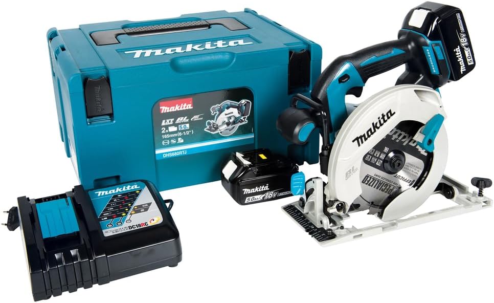 Scie circulaire, 18 V, Makita, 165 mm, DHS680RTJ, 18V, en MAKPAC