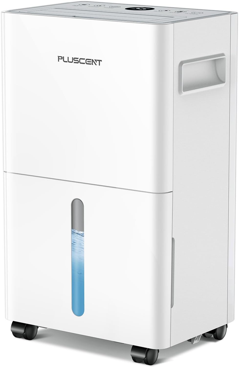 PLUSCENT Déshumidificateur, la chambre, 3 modes, 1, 5 l, la grande pièce, contrôle intelligent de l'humidité, commande tactile