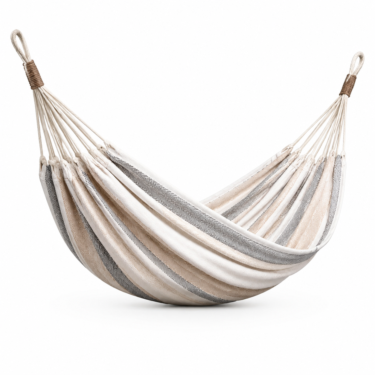 Hamac en coton beige et gris 220x150 cm
