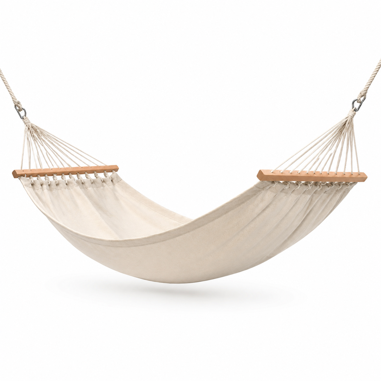 Hamac en coton et bois - Écru - 200 cm x 150 cm