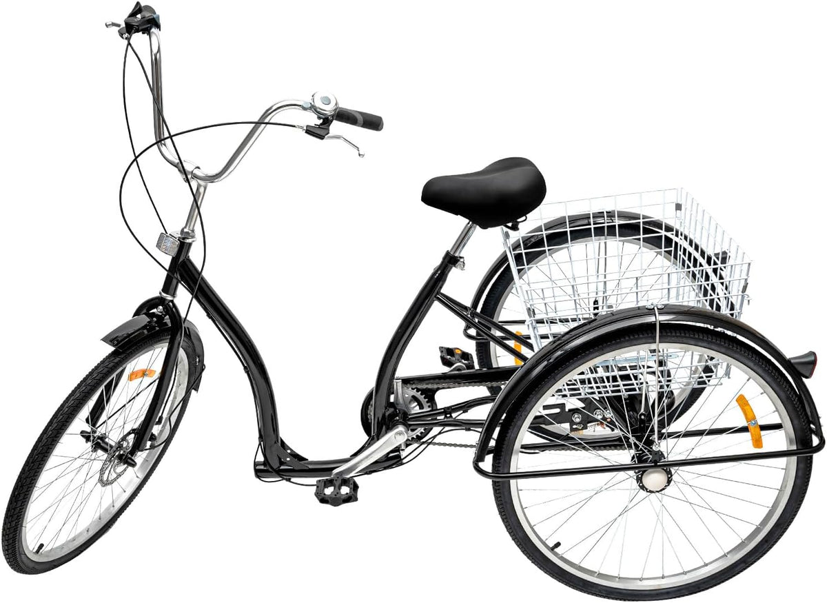 Vélo, Tricycle 26 pouces pour adultes, réglable, TFGXUE, 120 kg, 6 vitesses, 37, 8 pouces, dérailleur arrière 6 vitesses