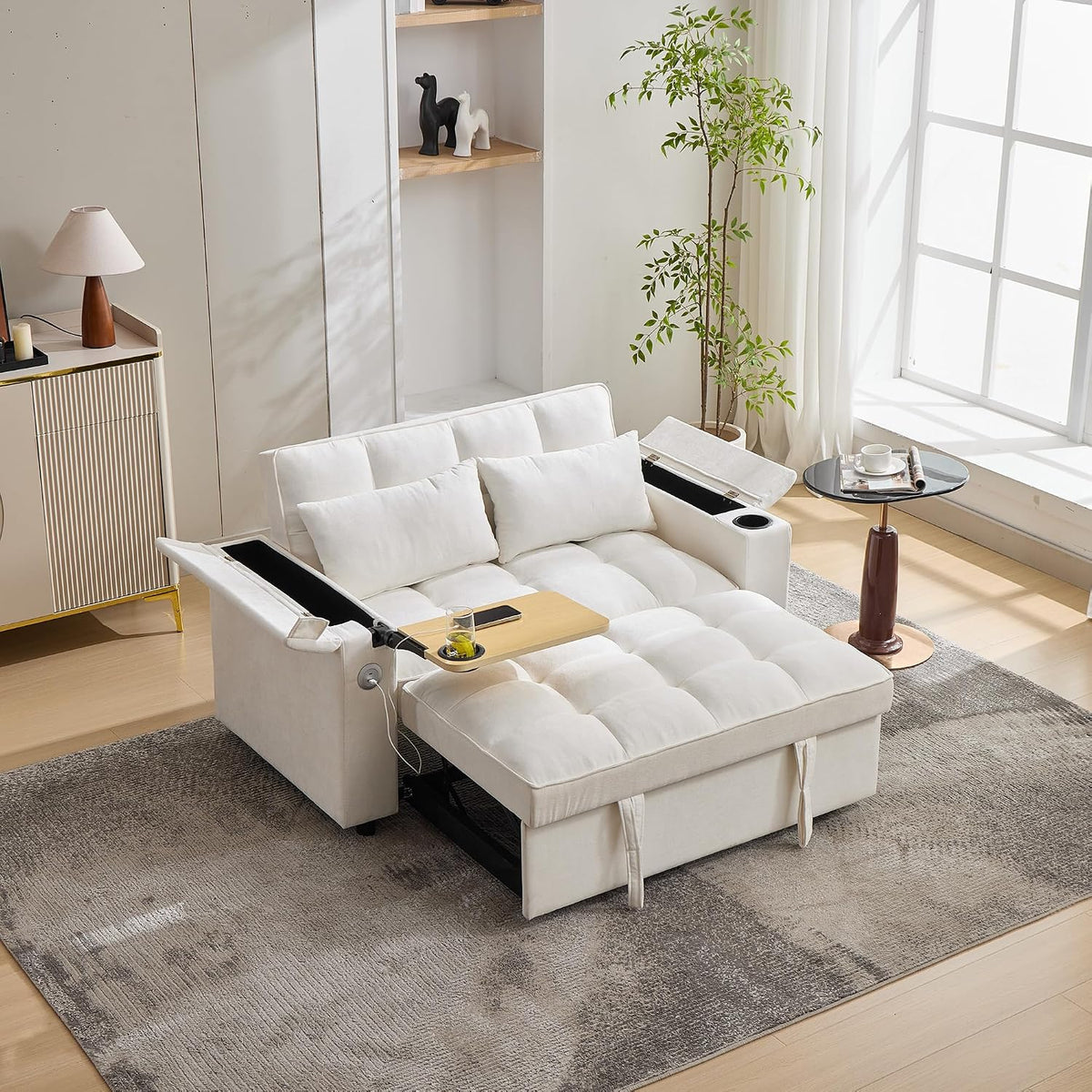 Canapé, 140, 57482 cm, pliable, Sapgaks, 161 cm, 5 cm, réglable, Beige