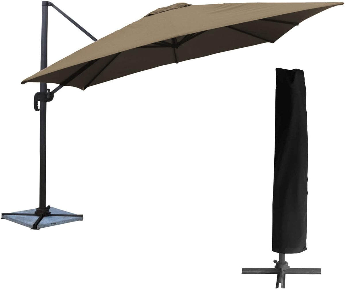 Happy Garden Parasol, 3 × 3m, Rabattable et Rotatif avec Housse de Protection.
