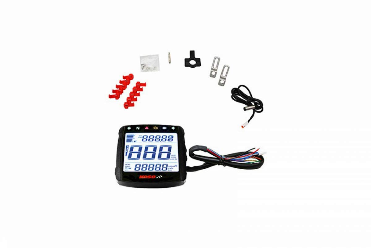 Compteur de vitesse, 77.5 × 74.8 × 34 mm, motodak, xr-01s, 12V, 11.5V, 15.5V, 2500mm, 10 °C, 60 °C, KOSO Compteur Digital Multifonctions xr-01s