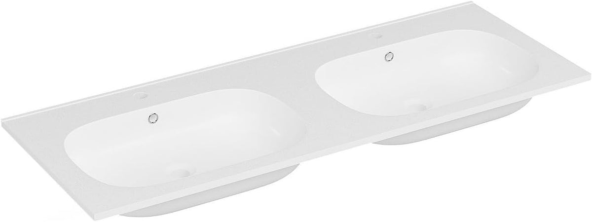 Vasque, 5 cm, Vente-unique, 13.5 mm, 18 mm, 120 cm, 14.5 cm, 46 cm, 124 cm, 50 cm, 19 cm, L120 x l46 cm, Blanc, ATIWA