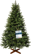Sapin, Arbre de Noël avec Support en Bois de frêne Fait à la Main, 150 cm, FairyTrees, 120 cm, 180 cm, 220 cm, Nordmann 150 cm, Fabriqué en UE