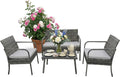 Relaxdays Salon de jardin, 40 × 77 × 46 cm, 78 × 55 × 56 cm, 78 × 106 × 56 cm