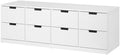Commode, 160 × 54 cm, 160 cm, 47 cm, 37 cm, 8 tiroirs, blanc
