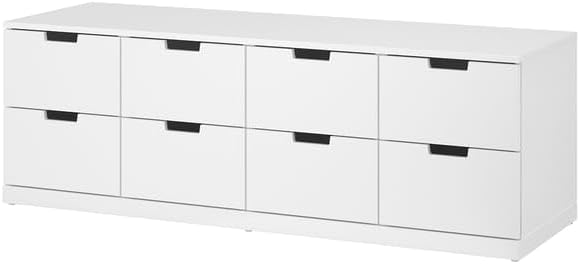 Commode, 160 × 54 cm, 160 cm, 47 cm, 37 cm, 8 tiroirs, blanc