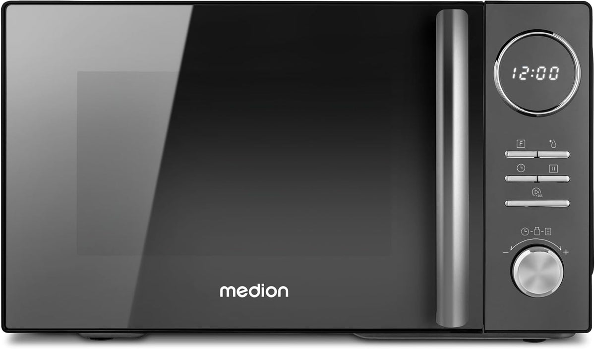 MEDION Four micro-ondes, 1000 W, acier inoxydable, 1680 W, 5 niveaux, 1000 W gril, 1680 W air chaud, 5 niveaux de puissance, 900W