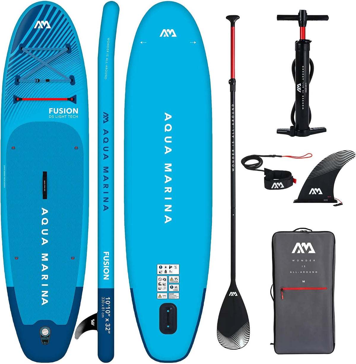 CampSup Planche gonflables, Planche de SUP gonflable polyvalente pour débutants, Aqua Marina Fusion, Kit complet de planche de support up paddle