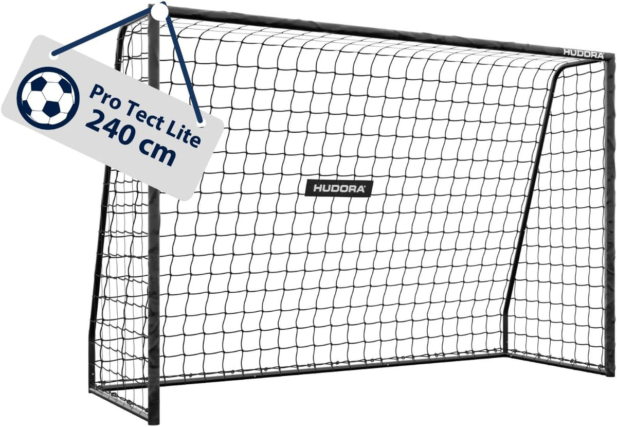 HUDORA Cage, But de Jardin avec poteaux enrobés Une Utilisation extérieure, But Stable en Acier pour Enfants et Jeunes, Noir