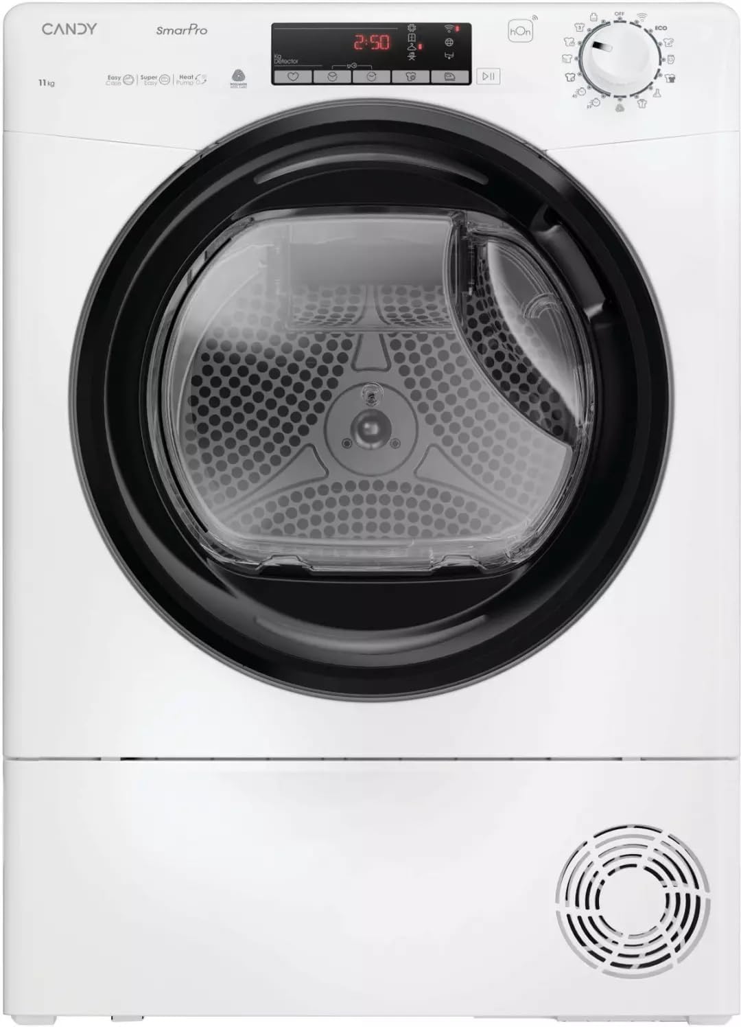 Sèche-linge, CROEH11N2TBE-S, Wi-Fi, CANDY, 11kg, 15 programmes, 40 programmes, Bluetooth, Blanc, pompe à chaleur, connecté SmartPro
