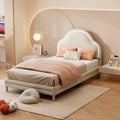 Lit, 90 × 200 cm, éclairage LED, pour fille, Lighluxy, 12 cm, avec rembourrage et bandes LED, avec sommier à lattes, sans matelas, en velours