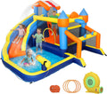Châteaux gonflable, Château Gonflable Extérieur Parc Aquatique avec Souffleur 8 en 1, AIYAPLAY, 550W