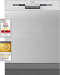 Exquisit EGSP9313-EF-030E Lave-vaisselle, 81, 5 × 59, 8 × 57, 0 cm, pliable, acier inoxydable, 11, 0 L, 70 °C, 12 couverts, 7 programmes