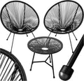 tectake Salon de jardin, Mobilier de Jardin Amenagement Balcon Terrasse, Structure en Acier lâqué époxy, verre