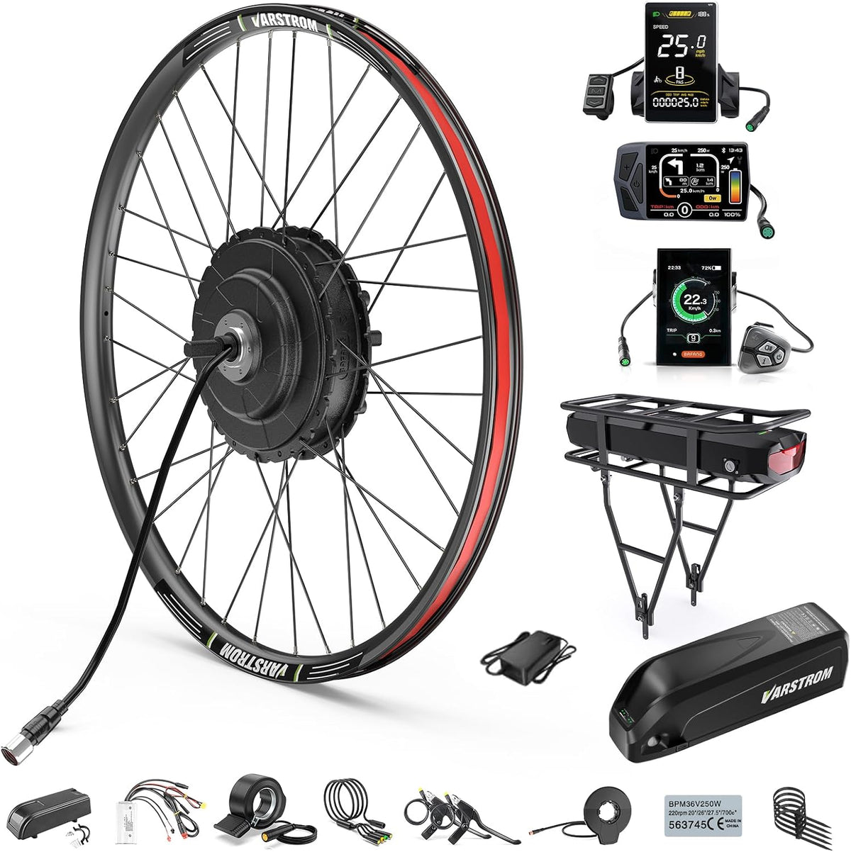 BAFANG Vélo, 142 mm, 4 Modes, 48V-75OW G0900, 13Ah, 17, 5Ah