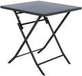 Table à manger, Table de Jardin Pliante Carrée Greensboro 2 Places Gris Graphite, Acier Antirouille Renforcé, HESPERIDE, 71 cm, 70cm, Balcon