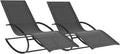 Bain de soleil, 85 cm, transat de Jardin à Bascule Malawi Gris Anthracite et Toile Grise, IDMarket, 154 cm, 59 cm, 100kg