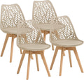 Chaise, Pieds en Bois de hêtre, 48, 5 cm, pour la Cuisine, 42 cm, 82, 5 cm, Dossier ajouré, Le Salon et la Salle à Manger-Kaki, GrandCA HOME