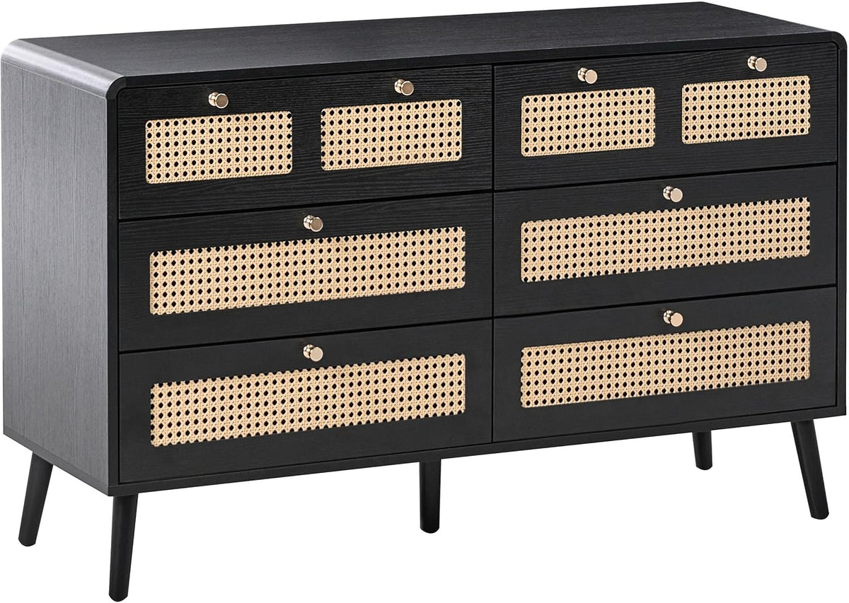 Commode, 40 cm, Beliani, 120 cm, 74 cm, 6 Tiroirs, 4 Étagères