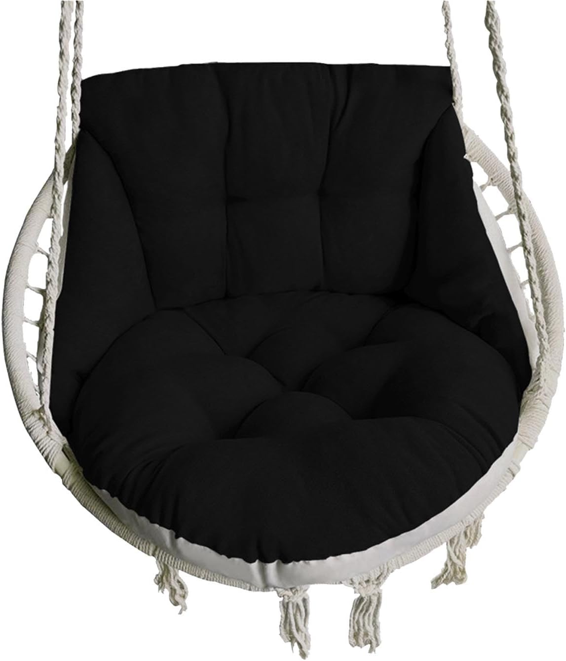Chaise WIQUYBML, 70 × 65 × 50 cm, Coussin Rond en macramé marocain pour Fauteuil hamac, 10 cm, idéal pour Lire ou se détendre