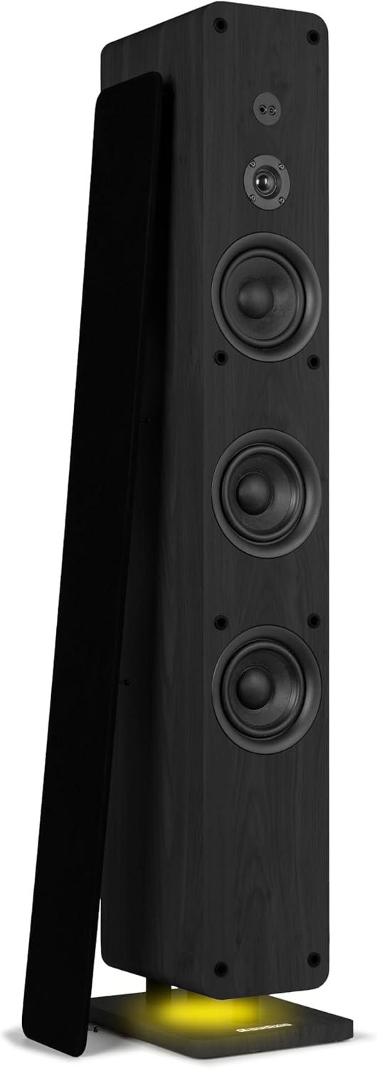 Audizio Enceinte colonnes, 160 W, Enceinte Colonne Hi-FI Active Noire avec Radio Dab+ 160W avec 3 Woofers 4′′, Bluetooth, USB, ARCO